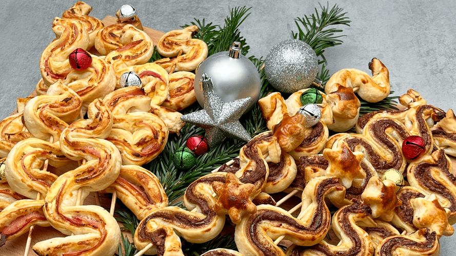 Rezeptbild für Blätterteigtannenbäume