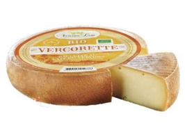 KI generiert: Eine Käsesorte mit der Aufschrift "BIO VERCORETTE", teilweise angeschnitten.