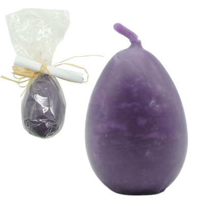 Produktfoto zu Osterei-Kerze Bienenwachs violett 60x40mm