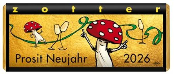 Produktfoto zu Prosit Neujahr 2026, 70g, Zotter-Schokolade
