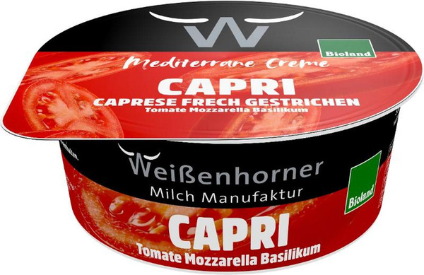 Produktfoto zu Capri Frischecreme Tomate Mozzarella Basilikum 125g