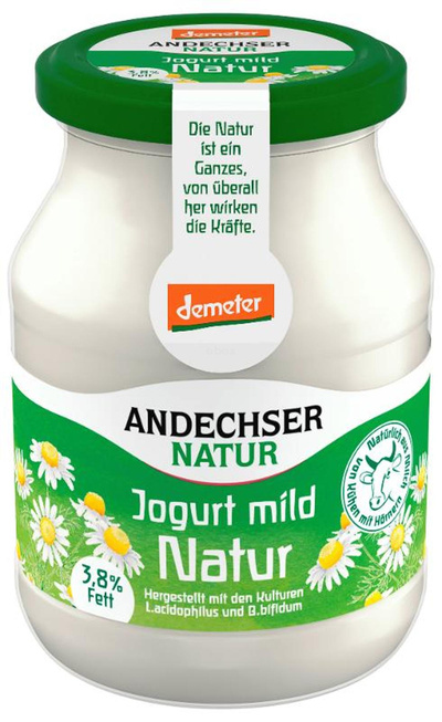 Produktfoto zu Demeter Joghurt mild 3,7%, 500g