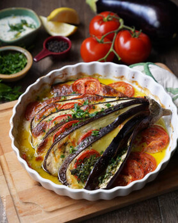 Produktfoto zu Rezept Gebackene Aubergine mit Zitronen-Dip