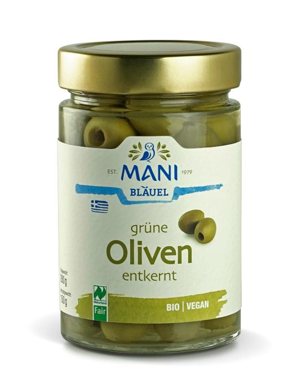 Produktfoto zu Grüne Oliven natur ohne Stein in Lake 280g