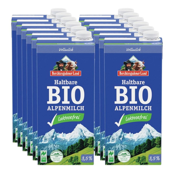 Produktfoto zu H-Alpenmilch laktosefrei, 3,5%, 12x1l Tetra