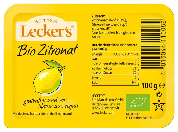 Produktfoto zu Zitronat gewürfelt 100g