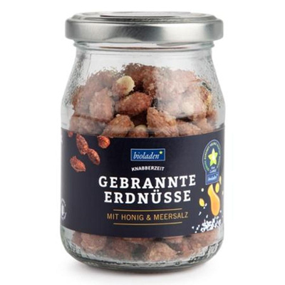 Produktfoto zu Gebrannte Erdnüsse mit Honig und Salz 125g