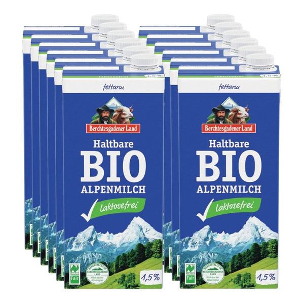 Produktfoto zu H-Alpenmilch laktosefrei, 1,5%, 12x1l Tetra