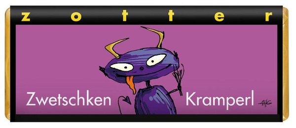 Produktfoto zu Zwetschken Kramperl, 70g, Zotter-Schokolade