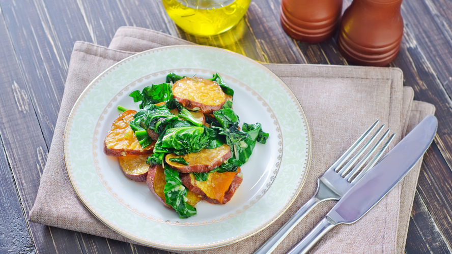 Rezeptbild für Süßkartoffeln mit Spinat