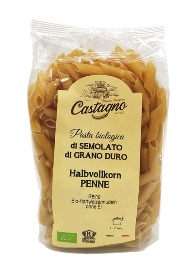 Produktfoto zu Penne semolato Halbvollkorn 500g