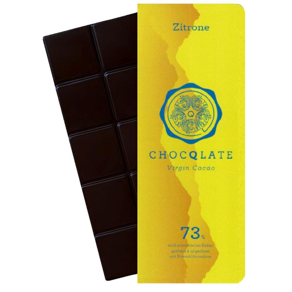 Produktfoto zu Schokolade Zitrone 75g, Virgin Cacao