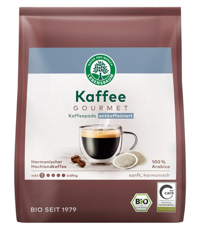 Produktfoto zu Gourmet Kaffee Crema entkoffeiniert Pads 18 Stk.
