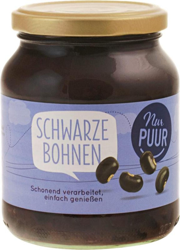 Produktfoto zu Schwarze Bohnen im Glas 350g