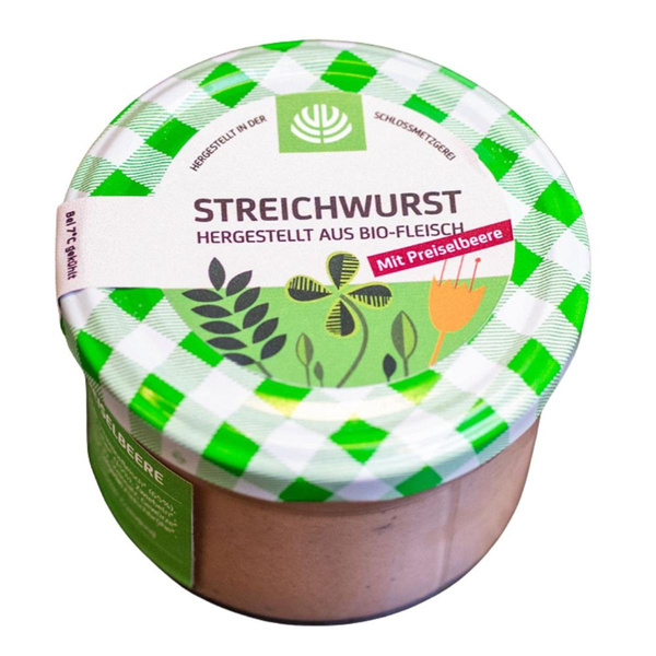 Produktfoto zu Streichwurst mit Preiselbeeren 200g-Glas