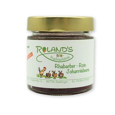 Produktfoto zu Rhabarber - Rote Johannisbeere Fruchtaufstrich 180g