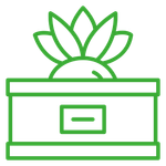 Grünes Symbol mit einem Lieferwagen.