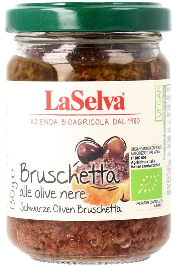 Produktfoto zu Bruschetta Schwarze Oliven 130g