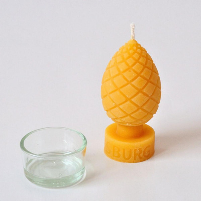 Produktfoto zu Zirbelnusskerze mit Glas "natur", 90x35 mm, 1 Stk.