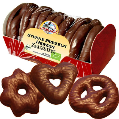 Produktfoto zu Lebkuchen Sterne, Brezeln, Herzen Zartbitter 175g