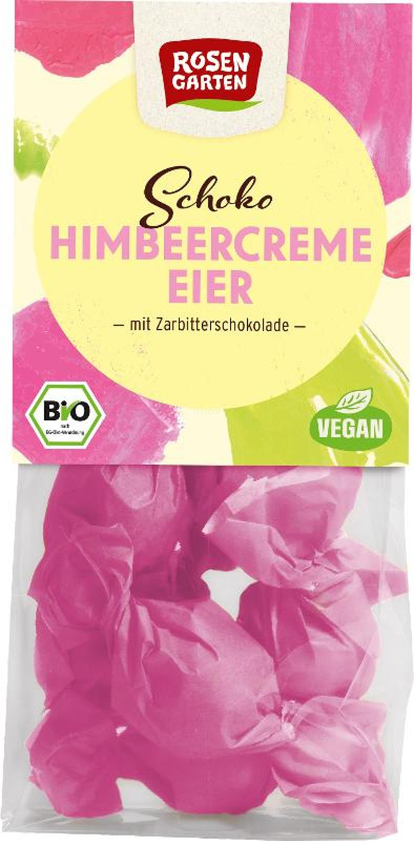 Produktfoto zu Schoko Himbeercreme Eier Zartbitter 85g