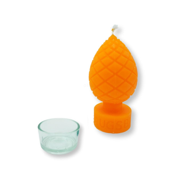 Produktfoto zu Zirbelnusskerze mit Glas "orange", 90x35 mm, 1 Stk.
