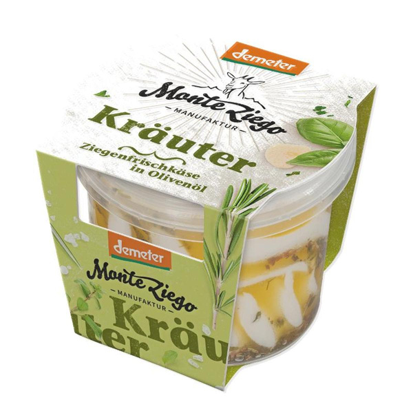 Produktfoto zu Ziegenfrischkäse in Öl mit Kräuter 115g