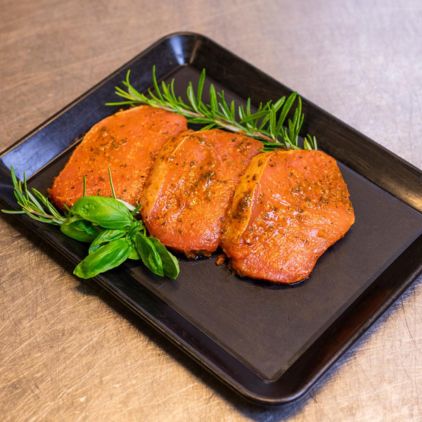 Produktfoto zu Schweine-Rückensteaks mariniert, 3 Stk., ca. 400g