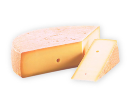 KI generiert: Das Bild zeigt ein Stück Blauschimmelkäse. Der Käse hat eine helle Farbe mit blauen Adern.