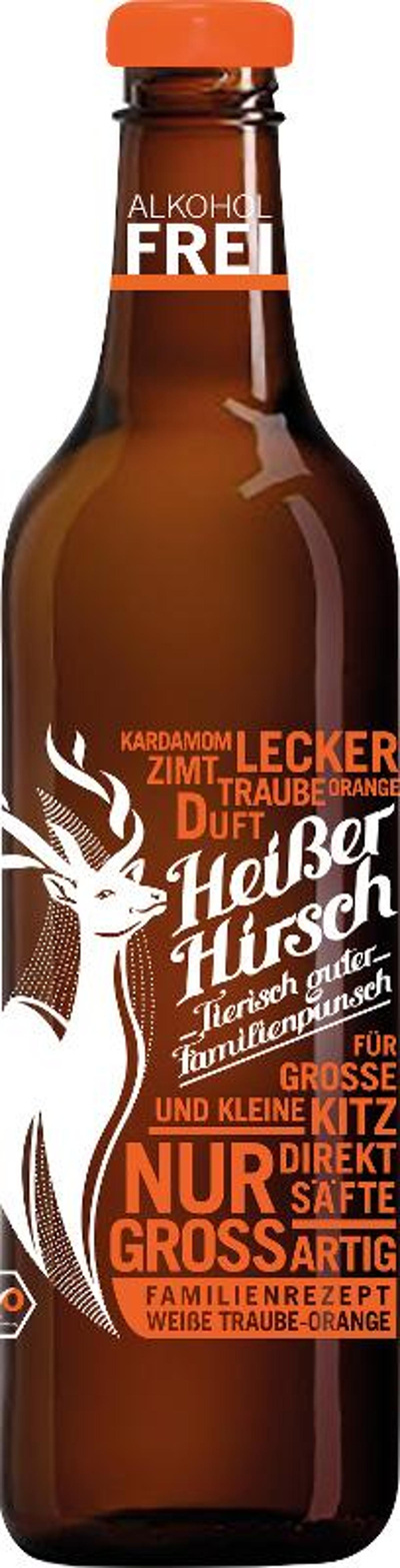 Produktfoto zu Familienpunsch Heißer Hirsch Traube-Orange, 0,75l