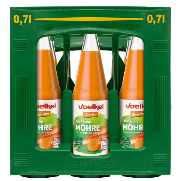 Produktfoto zu Möhrensaft Voelkel Kasten, 6x0,7l