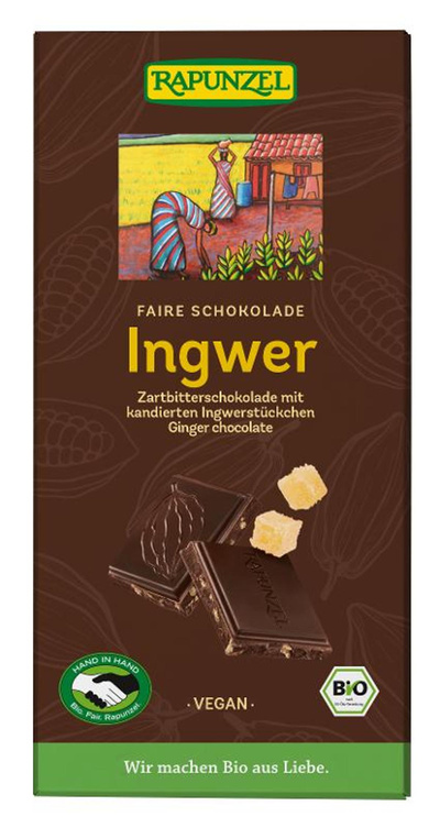 Produktfoto zu Zartbitterschokolade Ingwer 80g
