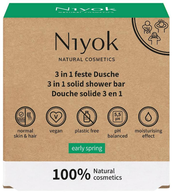 Produktfoto zu 3 in 1 Feste Dusche Körper Haare Gesicht, 80g