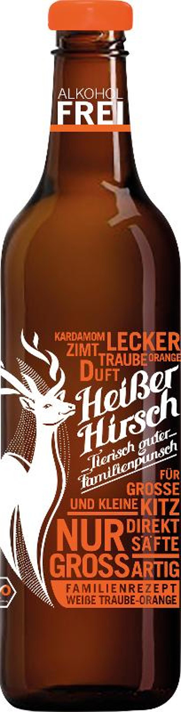 Produktfoto zu Familienpunsch Heißer Hirsch Traube-Orange, 0,75l
