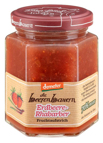 Produktfoto zu Erdbeere-Rhabarber-Fruchtaufstrich 200g