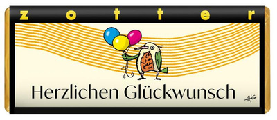 Produktfoto zu Herzlichen Glückwunsch, 70g,  Zotter Schokolade