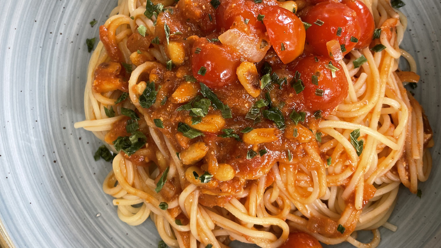 Rezeptbild für Spaghetti mediterran mit Tomaten