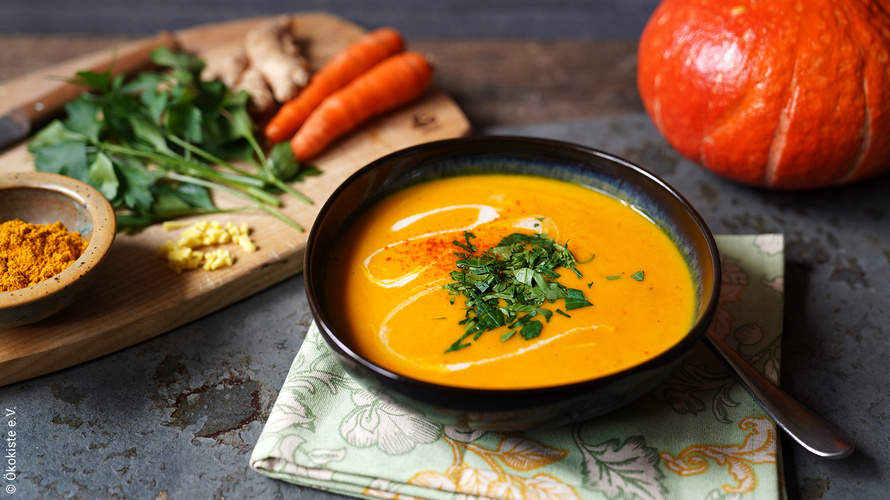 Rezeptbild für Kürbissuppe asiatisch