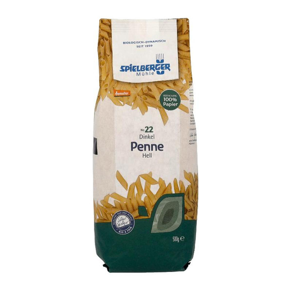 Produktfoto zu Dinkel Penne hell, 500g, Spielberger
