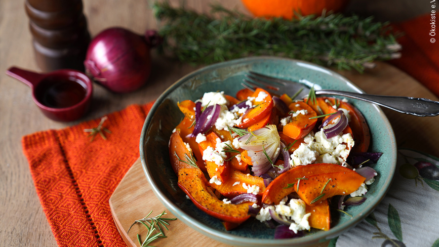Rezeptbild für Ofen Kürbis mit Feta
