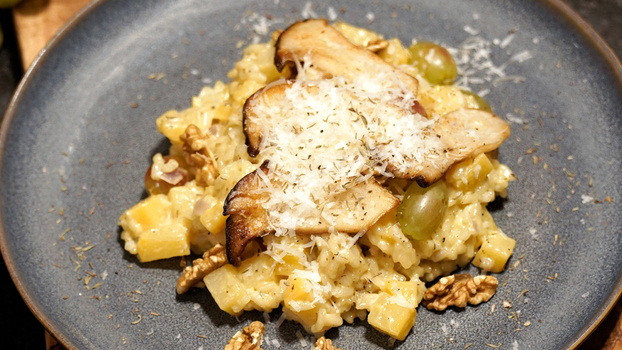 Rezeptbild für Steckrüben-Risotto mit Kräuterseitlingen