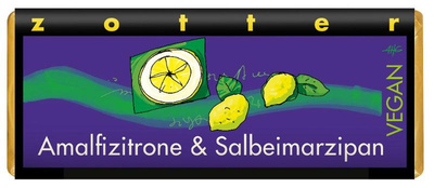 Produktfoto zu Amalfizitrone & Salbeimarzipan, 70g, Zotter-Schokolade