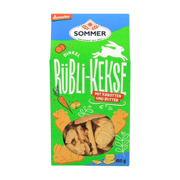 Produktfoto zu Dinkel Rübli-Kekse gesüßt, mit Butter, 150g