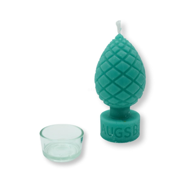 Produktfoto zu Zirbelnusskerze mit Glas "türkis", 90x35 mm, 1 Stk.