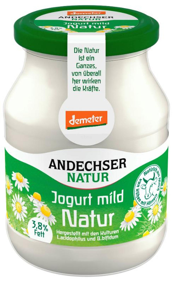 Produktfoto zu Demeter Joghurt mild 3,7%, 500g