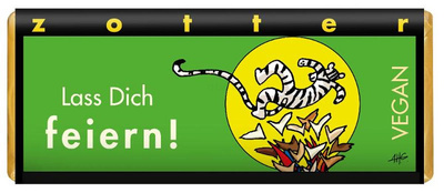 Produktfoto zu Lass Dich feiern, 70g, Zotter-Schokolade vegan