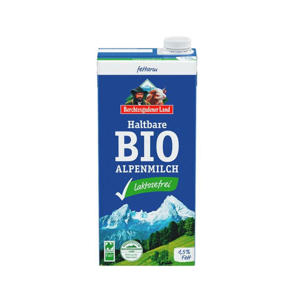 Produktfoto zu Haltbare Alpenmilch laktosefrei, 1,5%, 1l