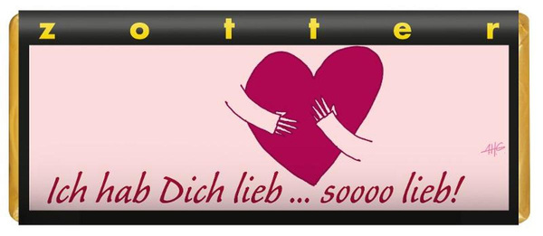 Produktfoto zu Ich hab dich lieb, 70g, Zotter-Schokolade