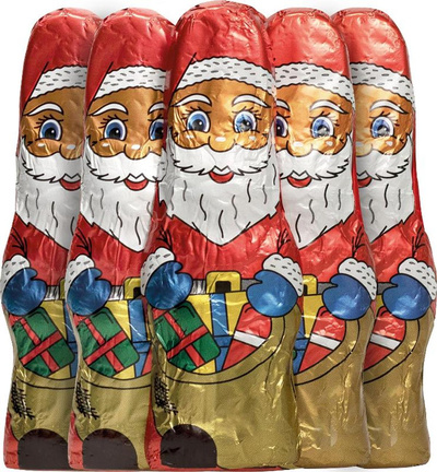 Produktfoto zu Vollmilch-Schoko-Weihnachtsmänner in Stanniolpapier, 5 Stück