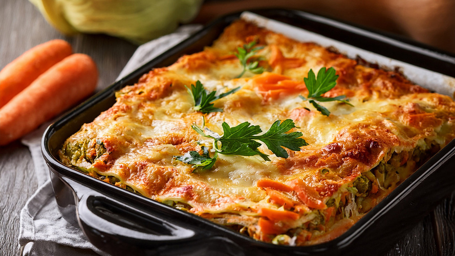 Rezeptbild für Gemüselasagne mit Spitzkohl und Karotten